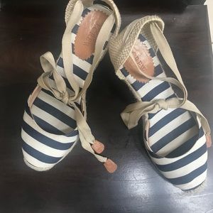 J Crew Espadrille Navy stripe